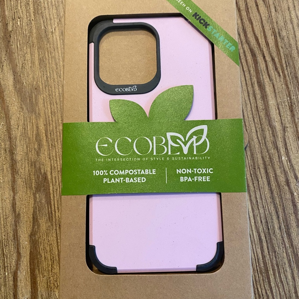 ECOBLVD PINK 100% COMPOSTABLE BPA FREE PHONE CASE IPHONE 15 PRO MAX NWT IN BOX